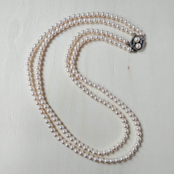 70s Vintage Matching Pearl Necklace and Bracelet - Picture 7 of 8